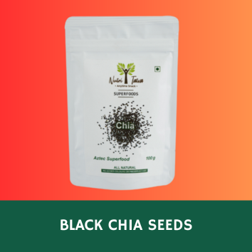 Premium Black Chia Seeds, 100 g - Rich in Omega 3 and Fibre - For weight-loss