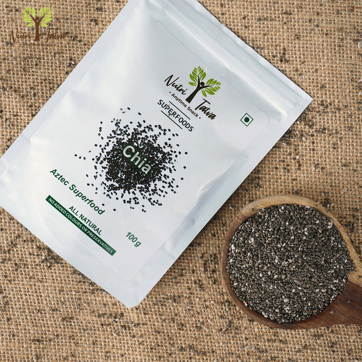 Premium Black Chia Seeds, 100 g - Rich in Omega 3 and Fibre - For weight-loss